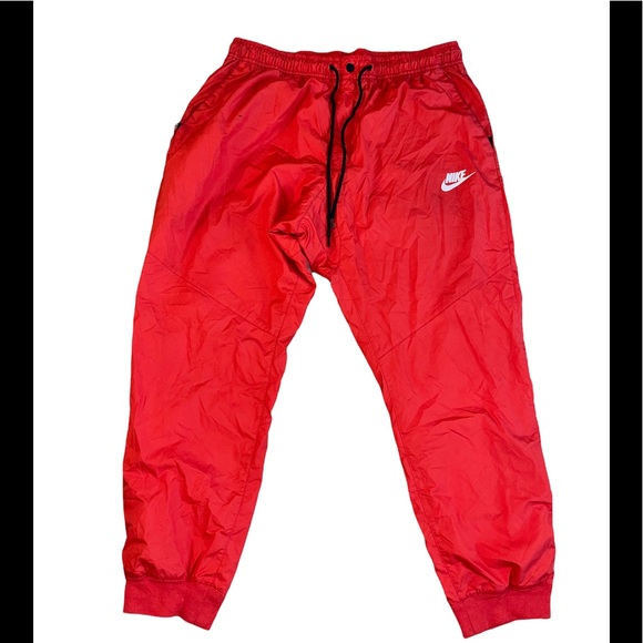 nike windbreaker pants red